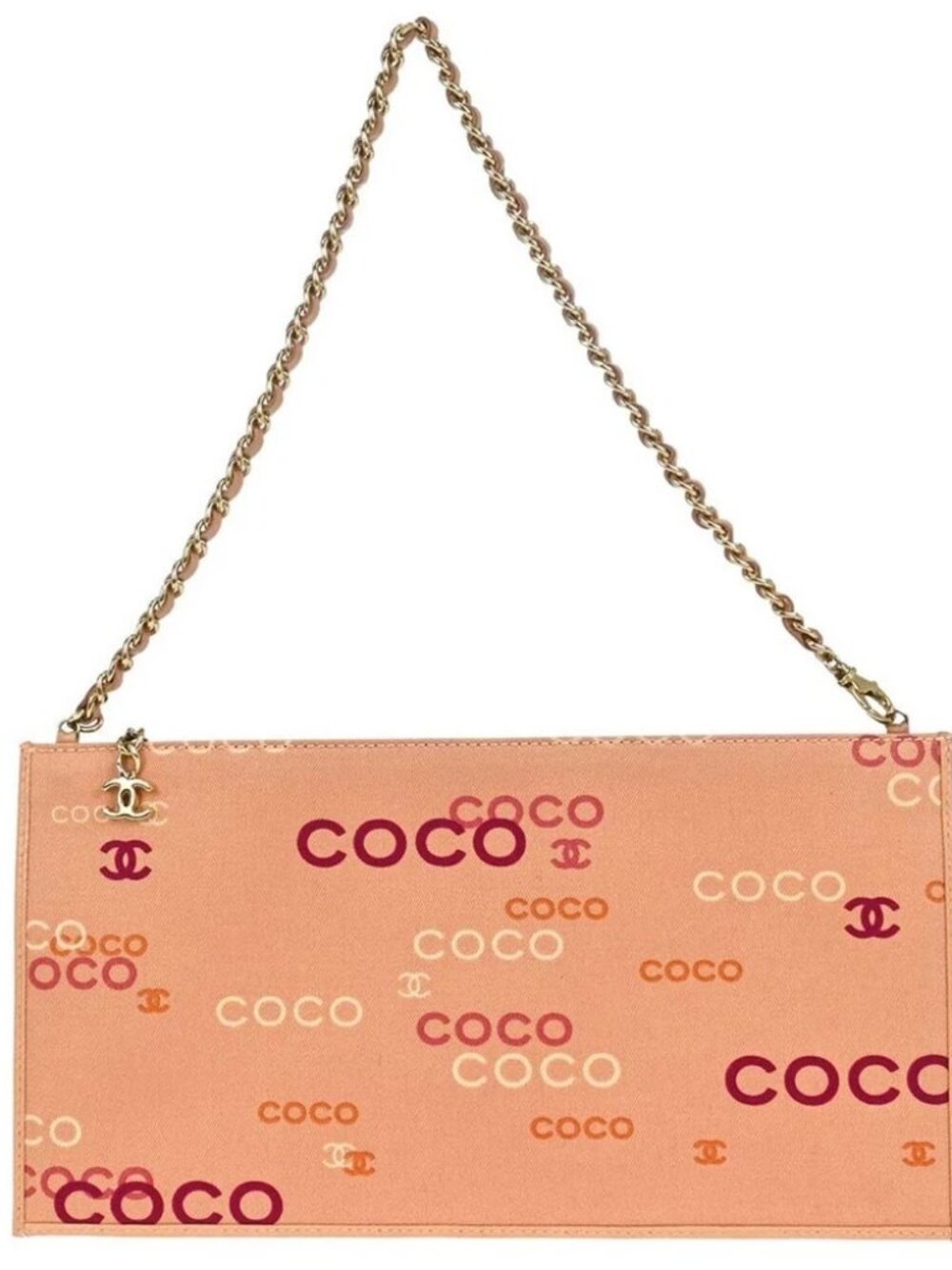 Chanel Pink Canvas COCO Chain Handbag